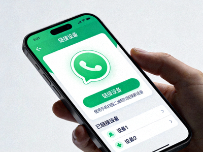 手机WhatsApp应用内链接设备功能界面